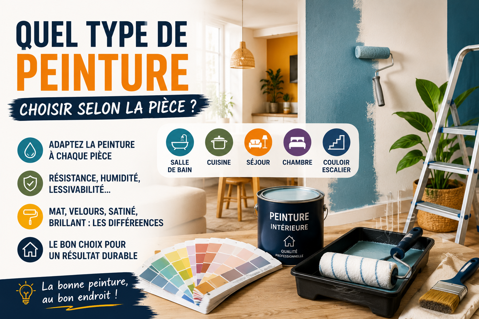 Quel type de peinture choisir selon la pièce : guide pratique
